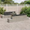 VidaXL Ensemble Canapé de Jardin 9 Pièces avec Coussins Gris Clair Poly Rotin 3349148