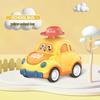 Press-and-Go Pull-Back Cartoon Car with Funny Hat - Inertial Drive Toy for Kids