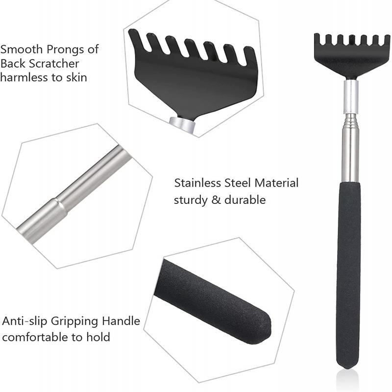 2pcs Back Scratcher In 68cm Reach,high Quality Back Scratcher With Extendable Rod,telescopic Back Scratcher For Head And Back (black)
