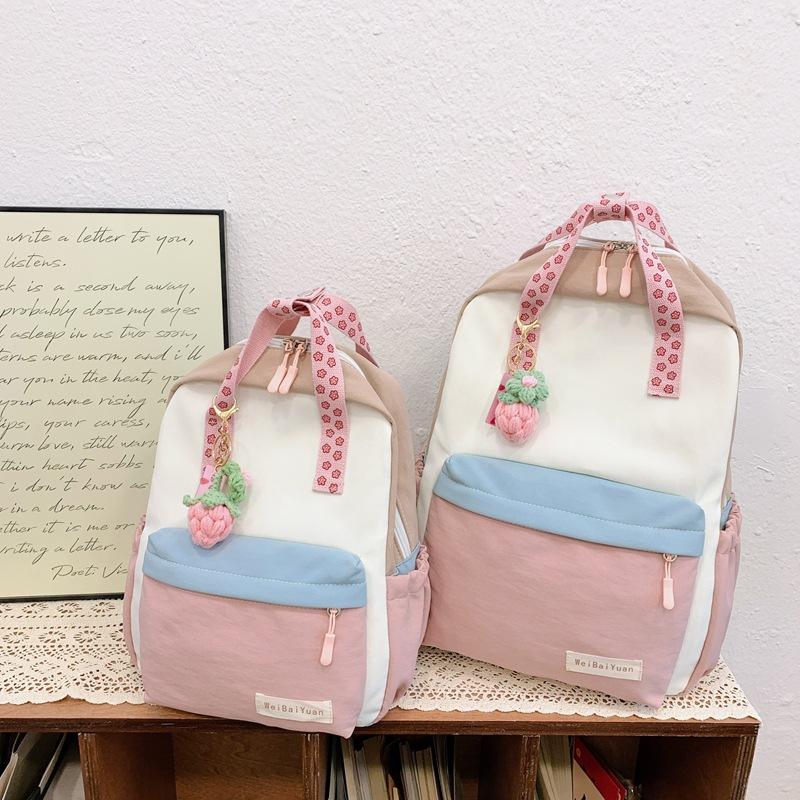 School BagsNew Fashion Trend Primary School Students 1-3 Grades Cute Pendant Lightweight Backpack Outdoor Leisure Travel Backpack