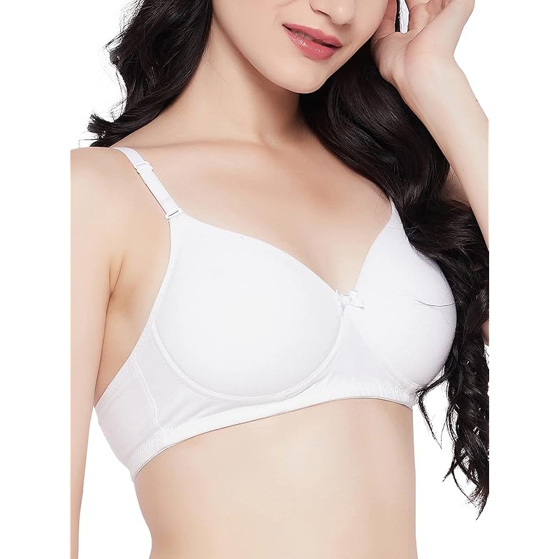 Clovia Women S Cotton Padded Non-Wired Demi Cup Multiway T-Shirt Bra (Br1581S18_White_32C) 32C белый