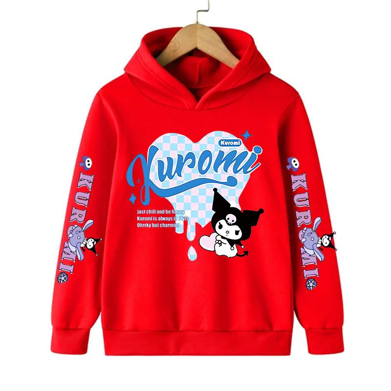 Kids Streetwear Kuromi Children's Hoodie Cute Sweatshirt Manga Kid Girl Boy Top Hoody Clothes