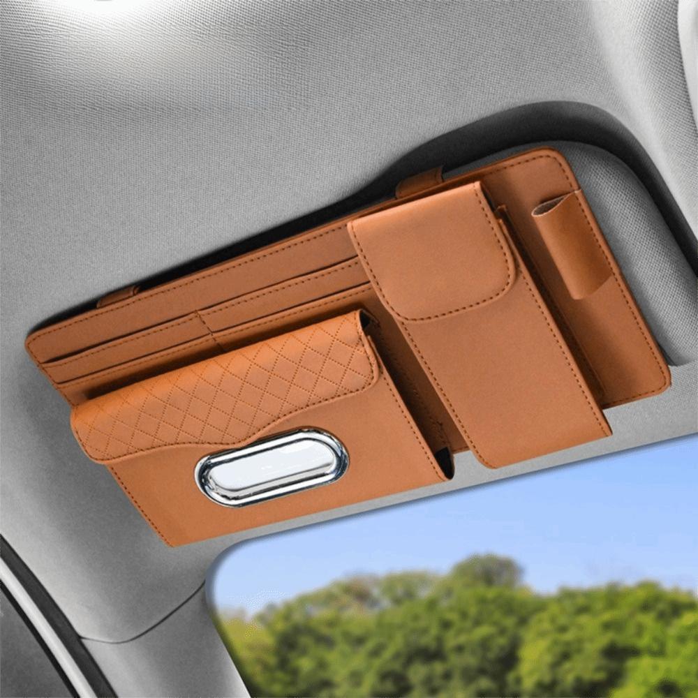 Multi-functional Car Sun Visor Organizer Hanging Car Glasses Clip Car Tissue Box Truck