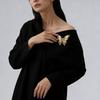 1Pcs Gold Color Retro Metal Embossed Butterfly Women'S Brooch Ocean Style Lobster Decoration Pins Party Wedding Jewelry