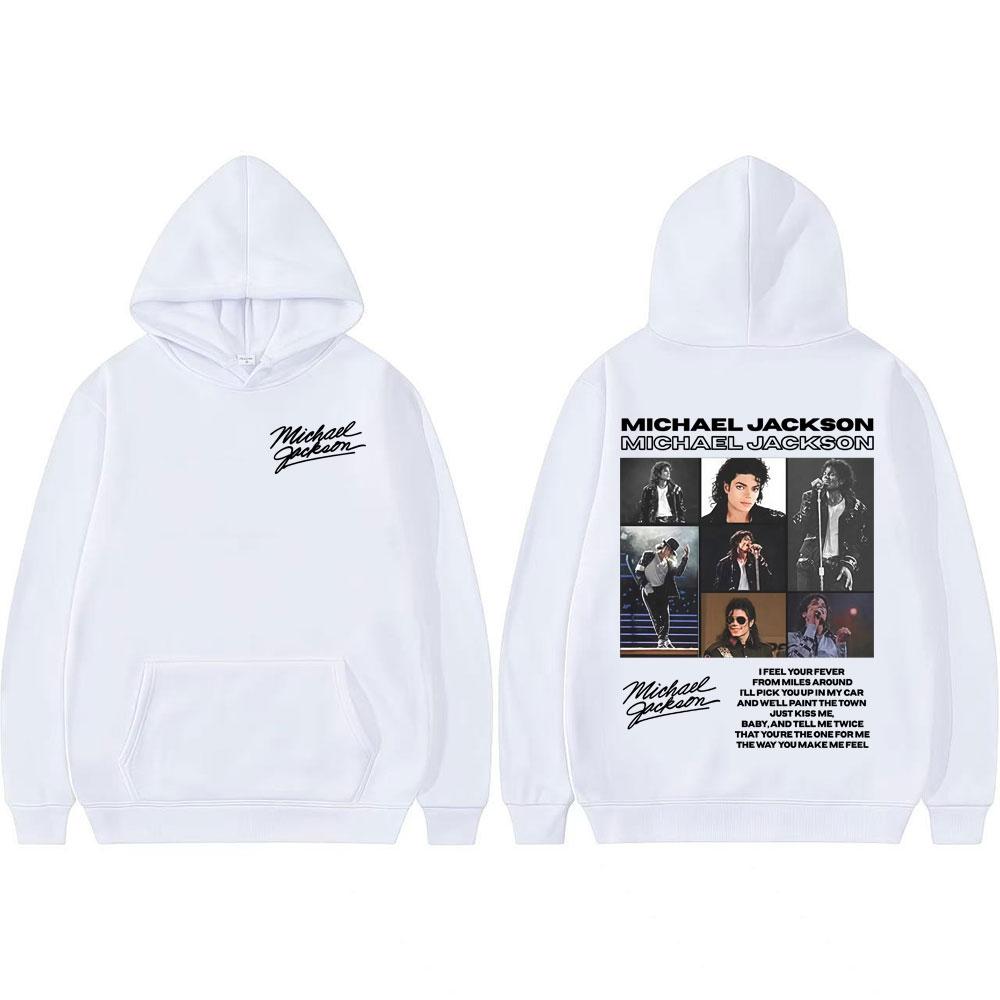 Re del Pop Michael Jackson Felpe con Cappuccio Retro da Tour Abbigliamento da Uomo Felpe con Cappuccio Pullover Stile Hip Hop Harajuku