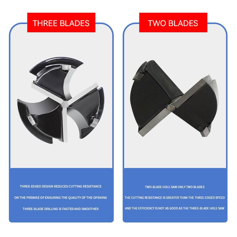 Three-blade Hinge Hole Opener 35mm Woodworking Door Cabinet Desktop Plank Wood Hinge Hole Puncher Locator