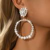 High end temperament, socialite style, super sparkling circular large earrings, earrings, and accessories