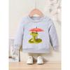 Cartoon Print Crew Neck Sweatshirt - Casual & Comfy, Perfect for Spring/Fall, Machine Washable