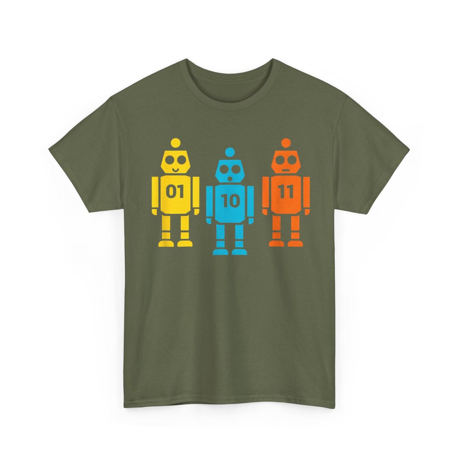 Funny 01 10 11 Robot T-Shirt M