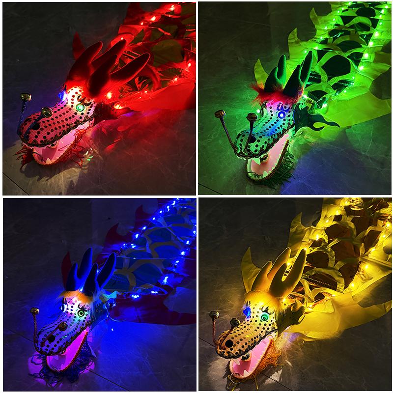 LED Light Dragon Dan Set Luminous Dragon Dan for Lunar Year Chinese Spring Festival Parent-child Fun Fitness Decor Props