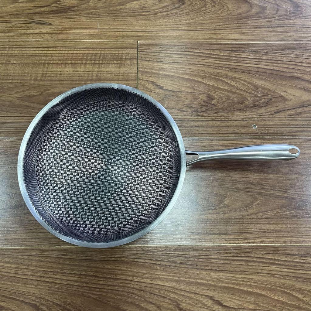 Stainless Steel Non-Stick Honeycomb Frying Pan for Omelettes and Steaks