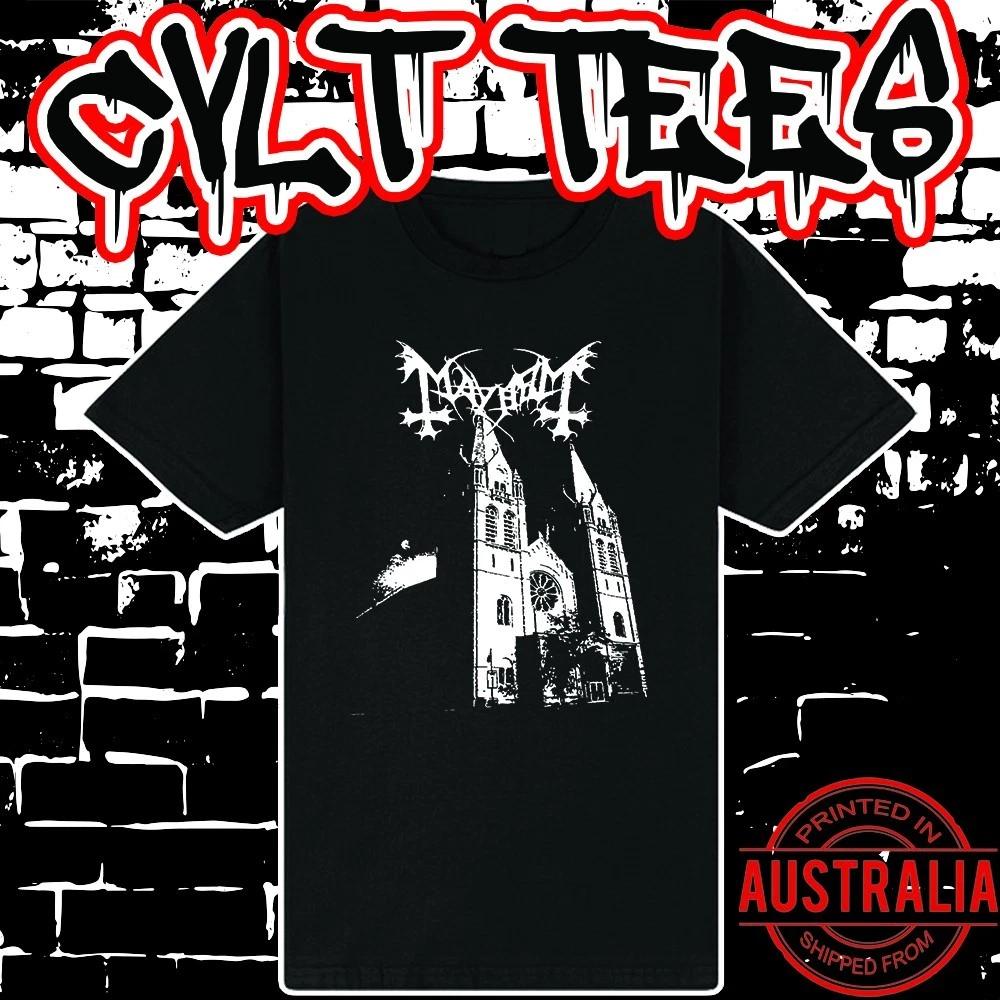 Men s and Women s T-shirts Mayhem Band Shirt ~ Premium Black Gildan Cotton Tee L