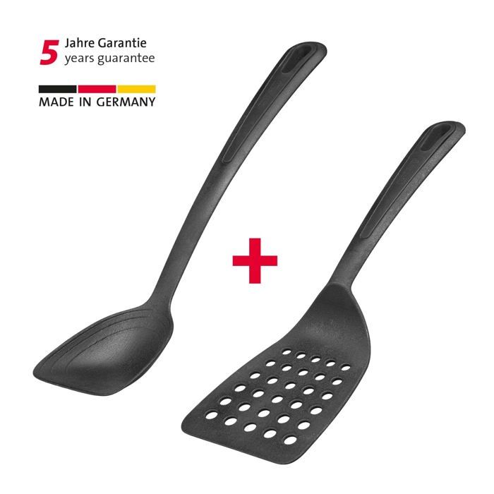 Ustensiles de cuisine - westmark - 283722e6 - spatule et cuillère - plastique noir - 2 pièces