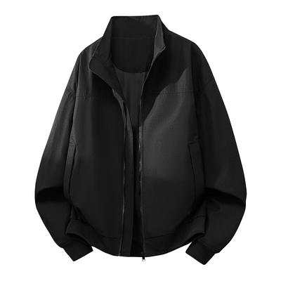 Bootsjacke Herren Schön Hochwertig Top Drei-Verteidigung Stehkragen Macho-Stil Coachjacke