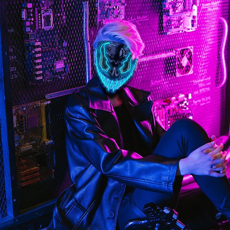 Marvel Maska Venom s čočkou Halloweenská párty dekorace LED maska rekvizity pro Hot Toys Venom Cosplay kostýmová maska celoobličejová svítící