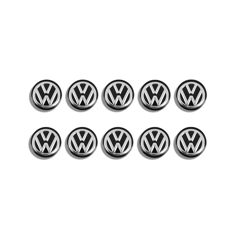 VOLKSWAGEN VW 5/10 db-os Autó Távirányító Kulcs Logó Fém Embléma Matricák VW GTI Polo Golf Passat Tiguan Arteon Touareg modellekhez