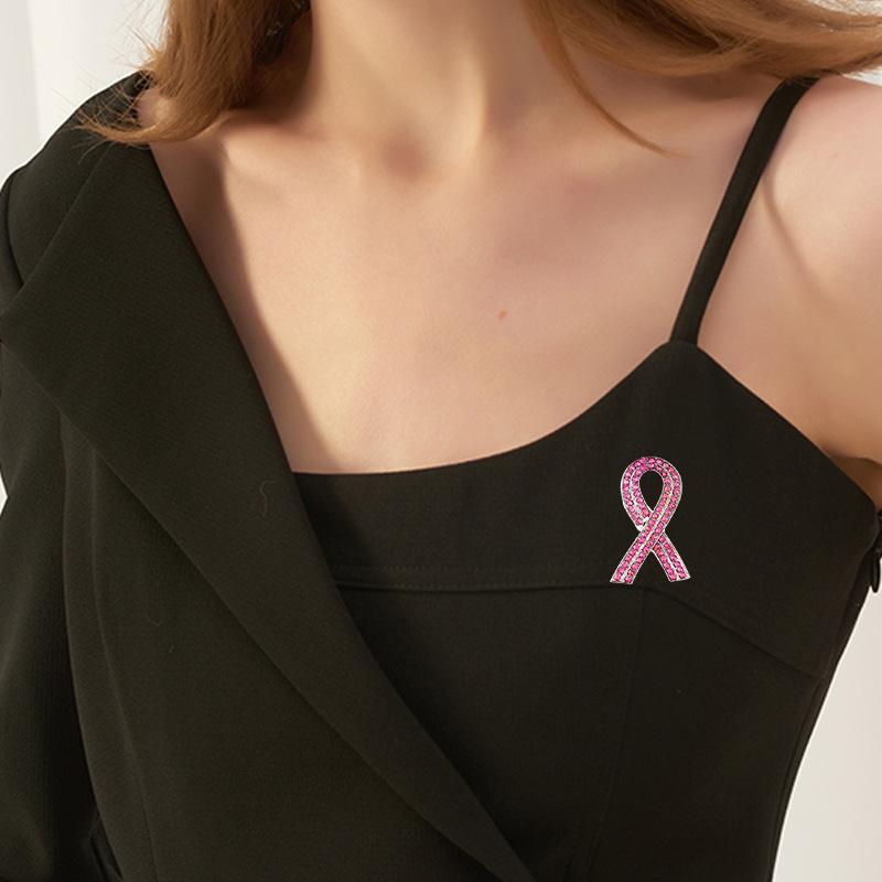 1 Stück Rosa Band Brosche Brustkrebs Aufmerksamkeits Schmuck Damen Metall Abzeichen Pins Spendenaktionen Veranstaltungen Geschenk