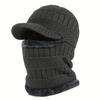 New Woolen Yarn Skullies Beanies Hats Windproof With Brim Winter Beanies Warm Ring Scarf Thickening Ski Mask Caps Outdoor