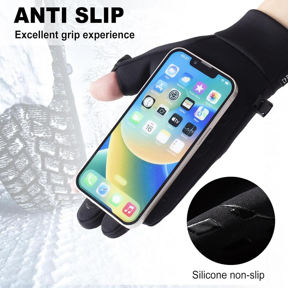 Winter Cycling Windproof Warm Gloves Waterproof Outdoor Bike Skiing Hiking Motorcycle Riding Gloves For Touch Screen Full Finger
