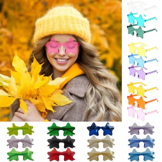 3 Star Trendy Sun Sunglasses Lightweight Pairs Frameless Glasses Fun Star Glasses