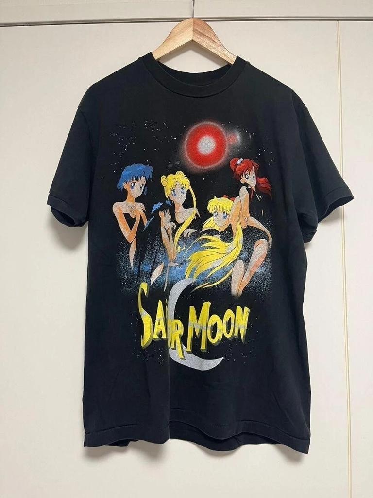 Sailor Moon Anime 1990's Vtg Rare Design Black Unisex Summer New Vintage Fashion Men's and Women's Streetwear
