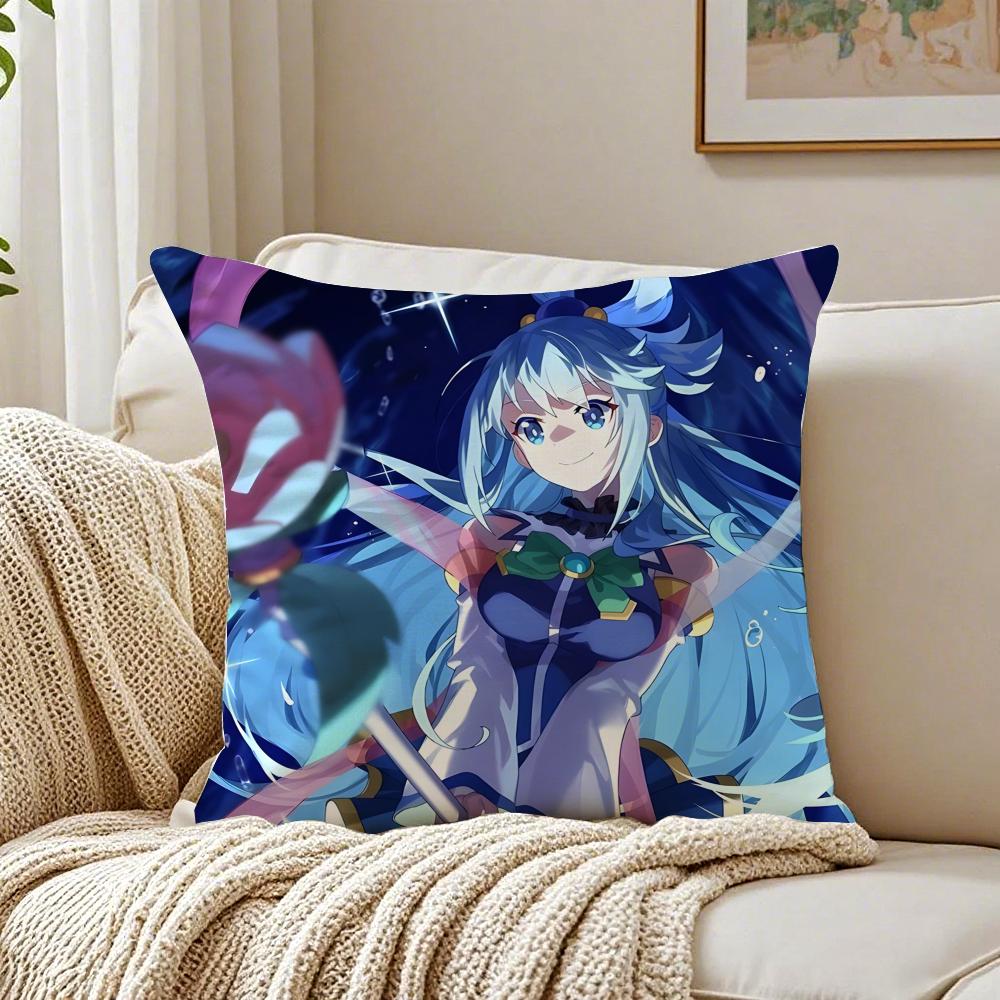 Anime ComedyFantasy KKonosuba Cushion Cover Pillowcase Antidustmite living Room Sofa Decor Cushion Room