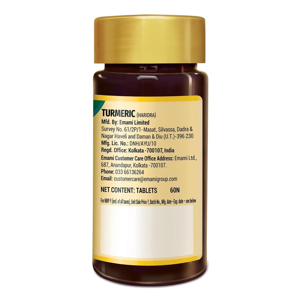 Zandu Turmeric Tablets 60 Tabs | Natural Immunity Support, Anti-Allergic, Anti-Inflammatory & Antioxidant Wellness