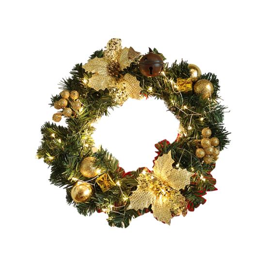 Christmas Wreath for Front Door Artificial Pine Wreath with Berries/Pinecones/Flowers for Holiday Indoor Outdoor Wall Window Porch Decor
