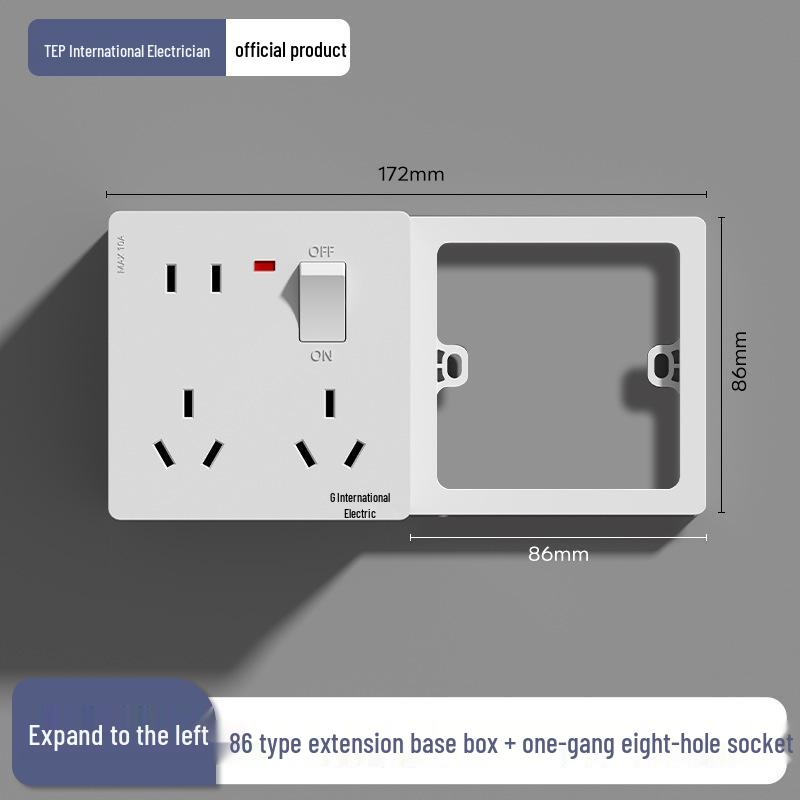 86 Type Multi-functional Five-Hole Wall Socket Converter with Switch and Power Strip