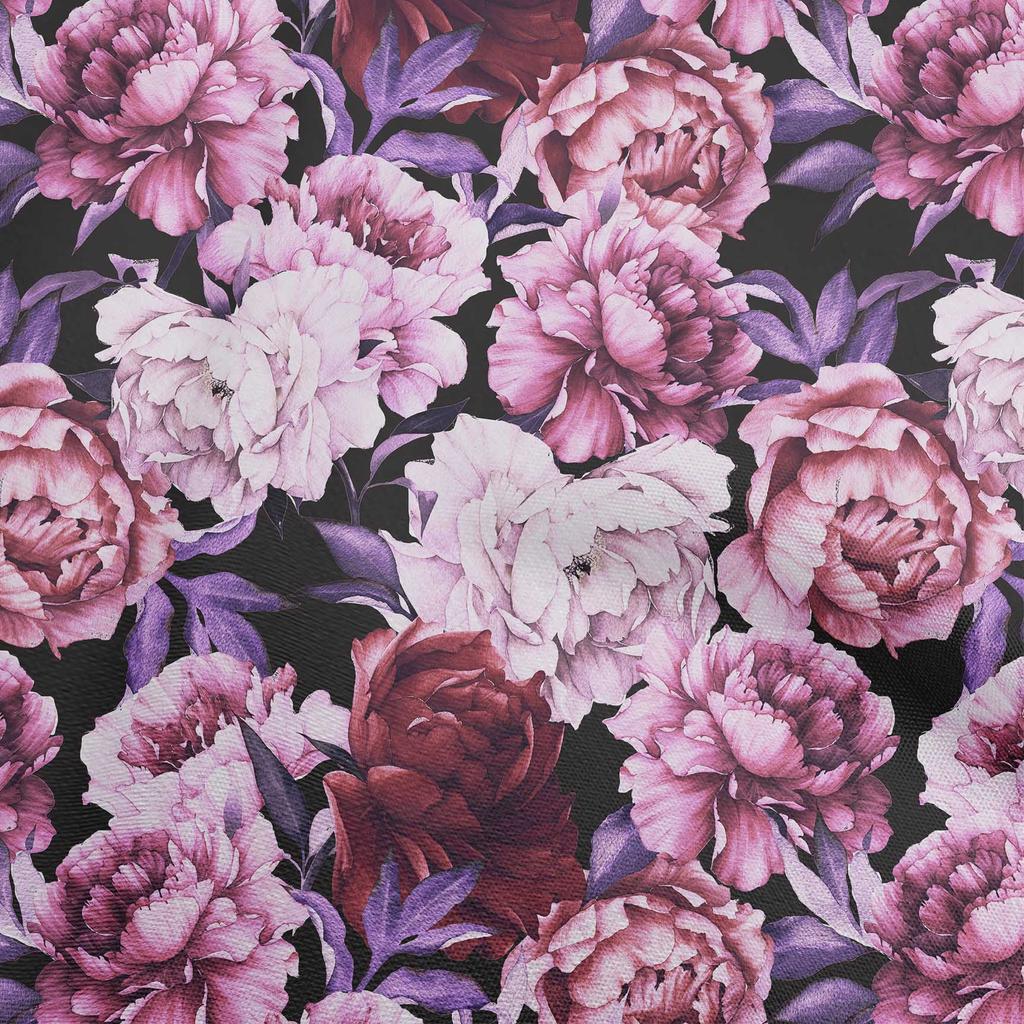 oneOone Cotton Flex Dark Magenta Fabric Floral Diy Clothing Quilting Fabric Print Fabric By Yard 40 Inch