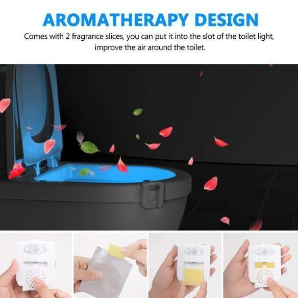 Veilleuse LED - ZGEER - Lampe de toilette - Détecteur de mouvement - 16 couleurs - Intérieur