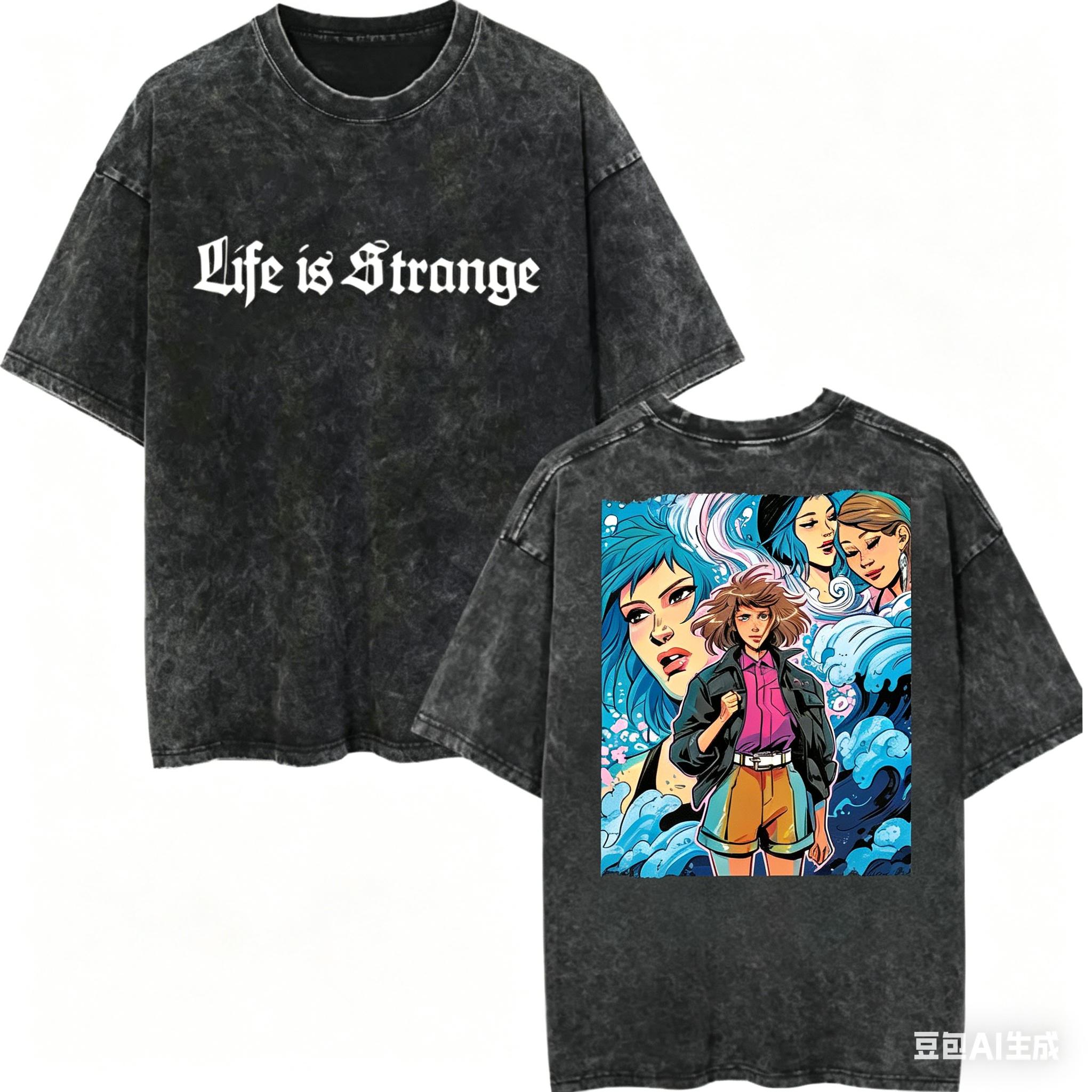 Life is Strange Washed Tshirt personality Clothes NewModel Anime Tshirt Year round clothing Plus Size Vintage Loose soft gift S