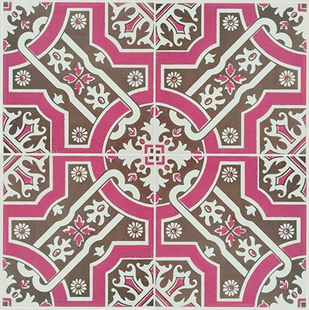 Nitoms decolfa Tile Stickers, Pink, Kitchen Decor, Oil Stain Prevention, Pack of 4, M4000