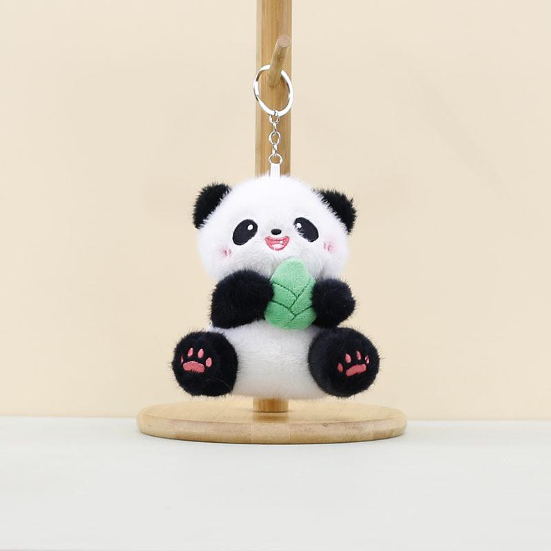 Delightful Cartoon Panda Plush Toy Keychain Super Soft Cuddly Bag Charm