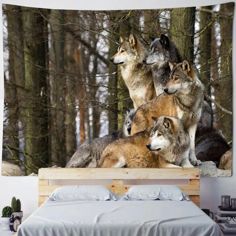 Jungle Wolves Tapestry Office Living Room Decor Home Wall Tapestry