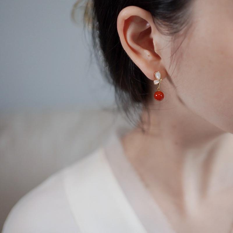 Earrings Light Luxury Retro New Chinese Earrings Niche Design Sense Fashion Versatile Earrings