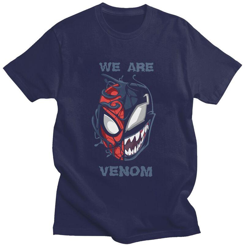 Custom Comic Venom Animes T Shirt for Men 100% Cotton Tshirt Tee T-shirts Slim Fit Clothing