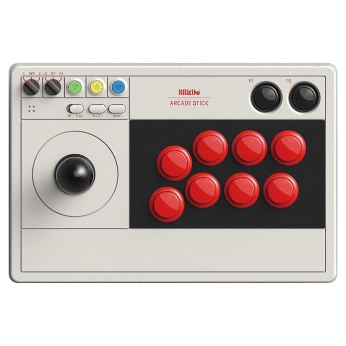 8Bitdo Bluetooth Arcade Stick for Switch & Windows (White/Red/Black)