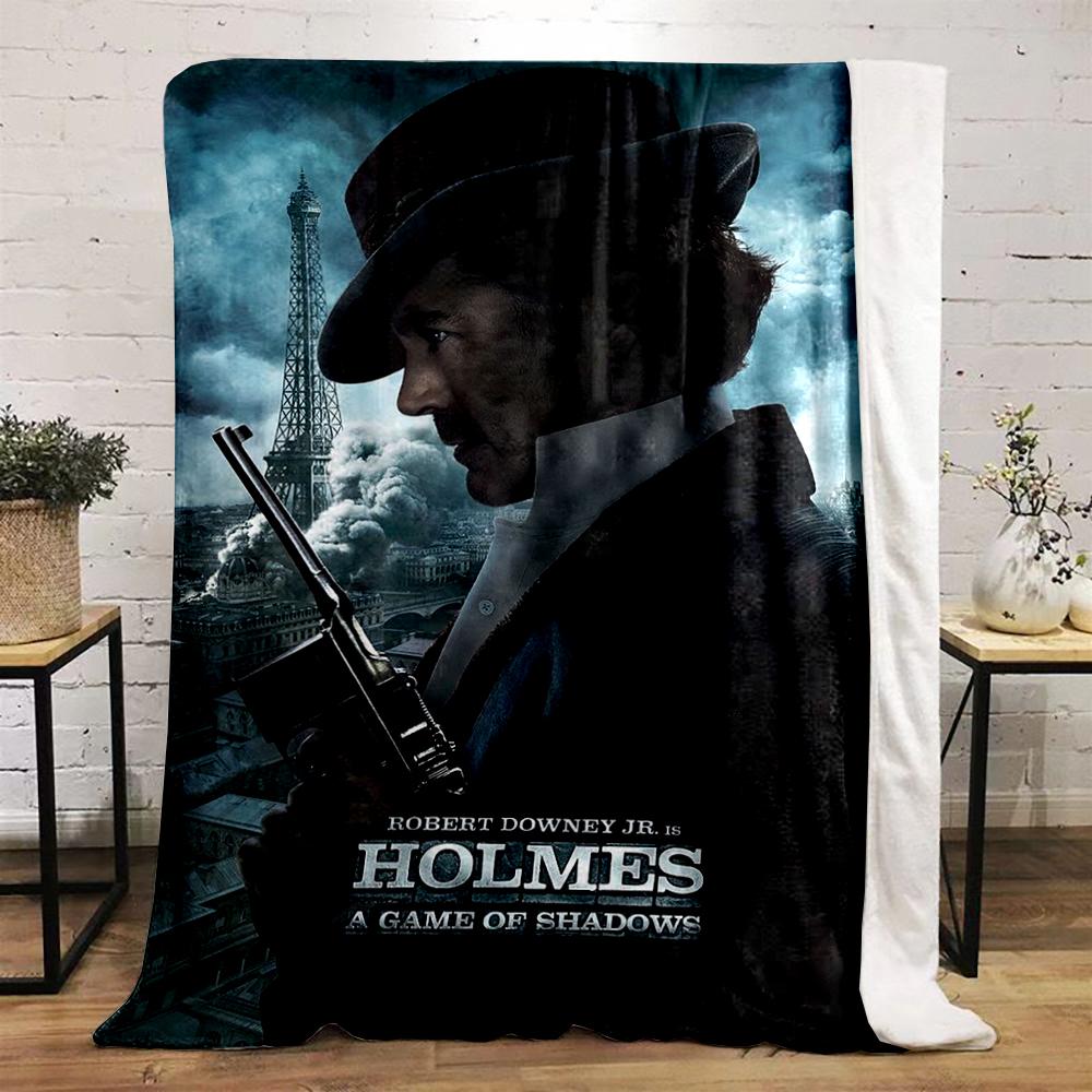 Sherlock Holmes Filmplakat Warmes Decken-Design Flanelldecke für Schlafzimmer, Wohnzimmer, Sofa und Nickerchen.