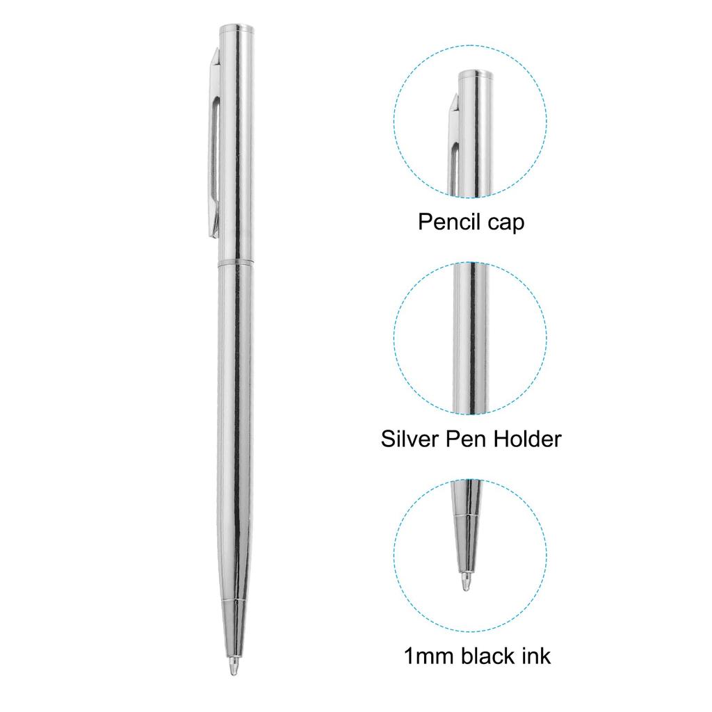 PATIKIL Długopis 100 Szuflad Metalowy Czarny Tusz Tłoczenie Pisanie Srebrny Odcień na Wesela i do Biur Hurt, Długopisy,