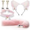 SM Erotic Cosplay Cute Fox Tail Anal Plug Bow-Knot Soft Cat Ears Headbands Collar Couples Accessories Sex Toys For Female Male