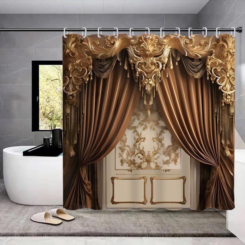 

Водонепроницаемая занавеска для душа с 12 крючками, чехлы для унитазов, сиденья, коврики для ванной для ванной комнаты, нескользящий коврик, ковер, занавеска для окон 1