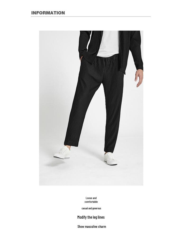 Men's Japanese-Style Loose Fit Pleated Casual Pants Summer 2021