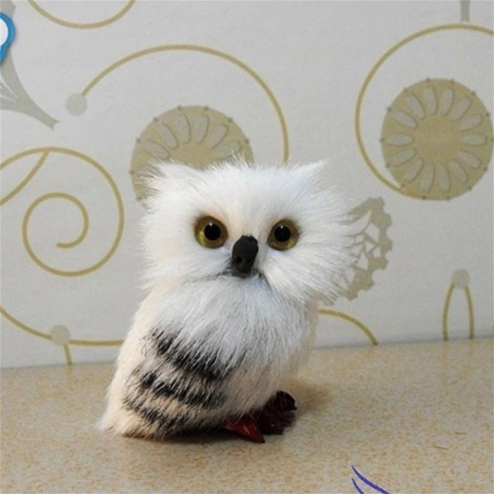 Figurines Furry Bird Garden Decor Artificial Owl Owl Ornament Owl Plush Toys Lifelike Animal Owl