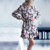 Women's Fashion Summer Spring Floral Print Long Sleeve O-Neck Casual Dresses