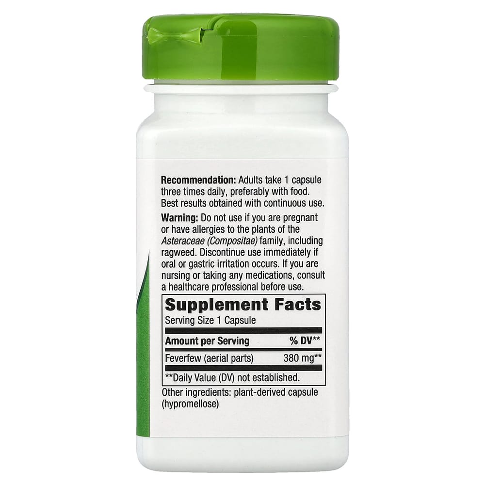 Nature's Way Feverfew Herb, 380mg, 100 Vegetarian Capsules