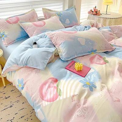 100% Cotton Bedding Set, Four Piece Sheet Set Comfort Set Girly Fresh Style Couple Bed Comforter Set,4pcs