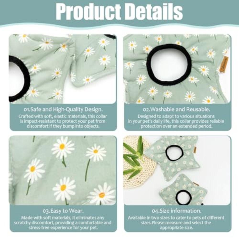 Adjustable Pet Protection Collar Star Shape Soft Elizabeth Cat Collar Floral Prevent Licking Dog Muzzle Collar