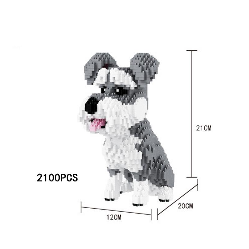 Idea Pets Animal Nanobrick Siberian Husky Corgi Poodle Schnauzer Dog Micro Diamond Block Puppy Doge Shiba Inu Toy Sets For Gifts