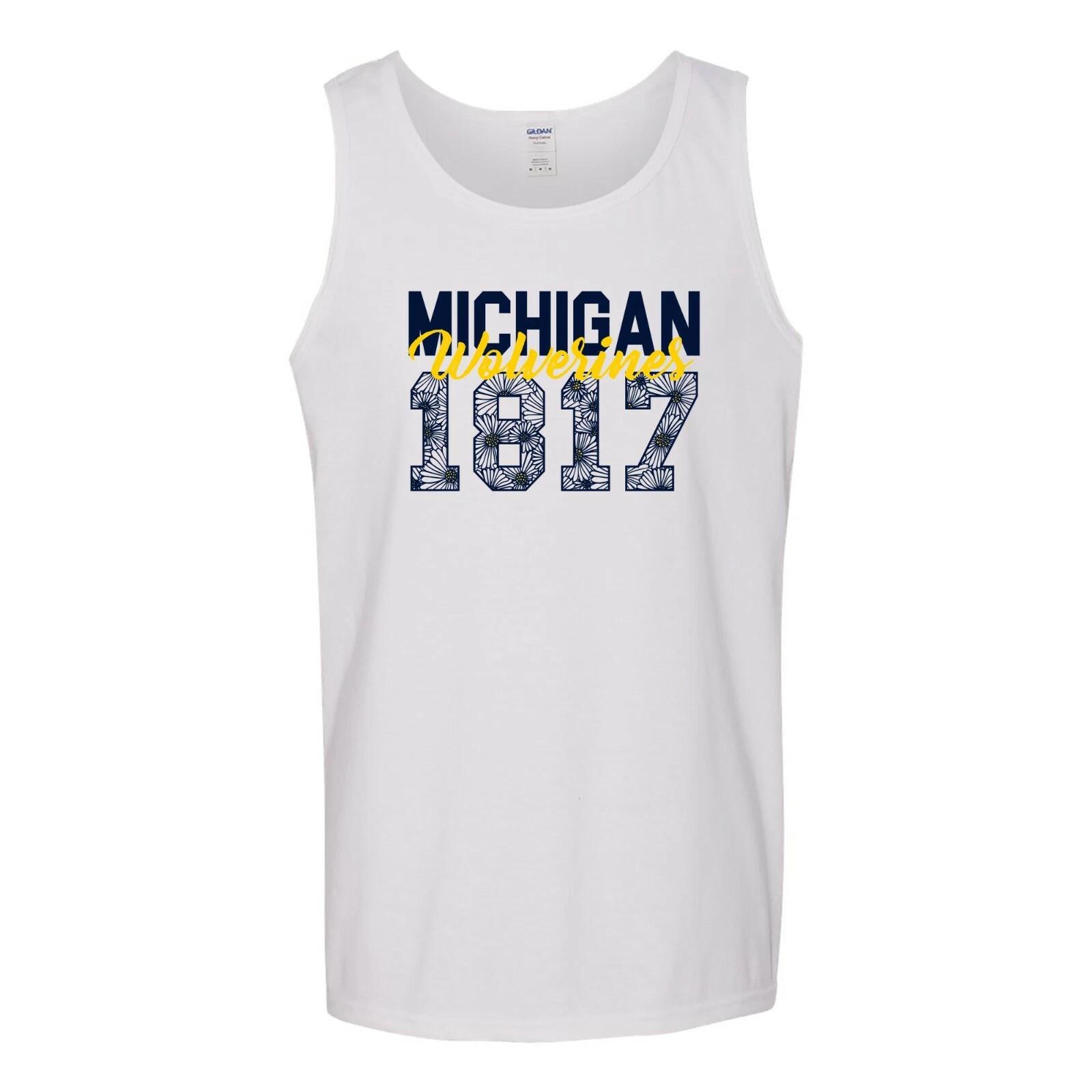Michigan Wolverines Flower Power Tank Top - White S